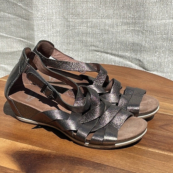 Dansko Women’s Vivian’ Gladiator Sandals Pewter Nappa Size 36 - Picture 5 of 11